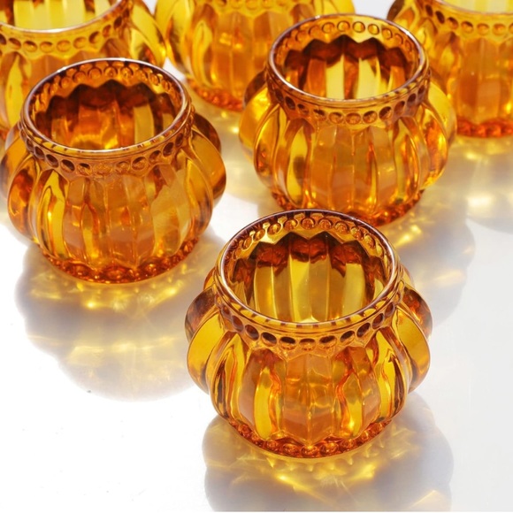 Other - Amber Tealight Candle Holder Set of 6, Tea Lights Candle Holder new in box